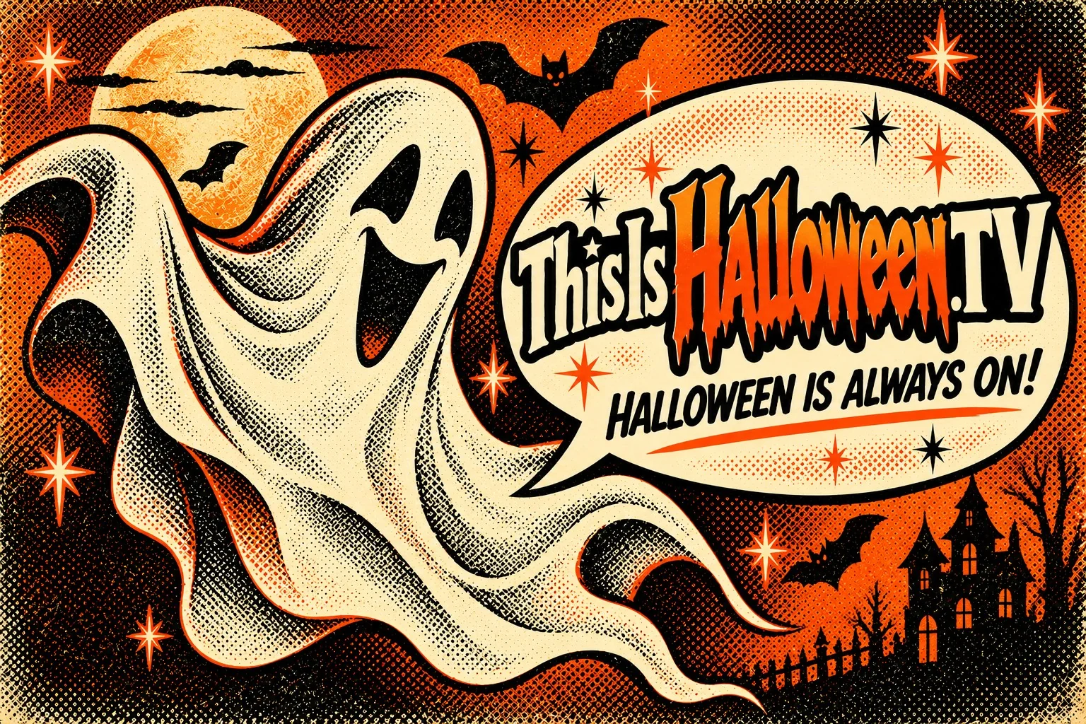 Illustrated vintage Halloween character artwork