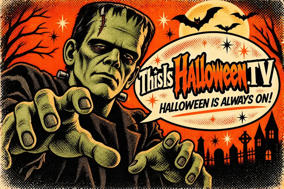Classic Halloween game-night illustration
