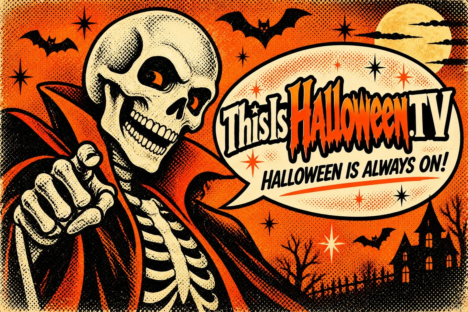 Illustrated vintage Halloween character artwork